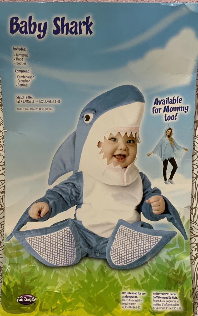 Fun World Baby Shark Halloween Costume XL 3T 4T