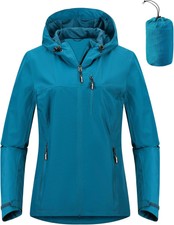 Outdoor Ventures Packable Rain Jacket Women Lightweight Waterproof Raincoat With