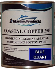 Marine Coastal Copper 250 Ablative Antifouling Bottom Boat Paint Blue Quart