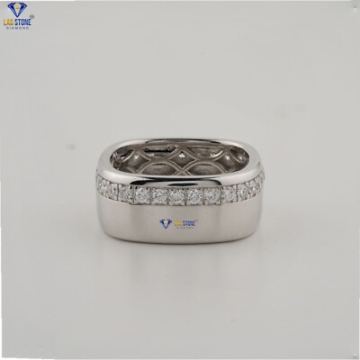 1.12 TCW Round Brilliant cut Labgrown Diamond Band 925 silver Labstone