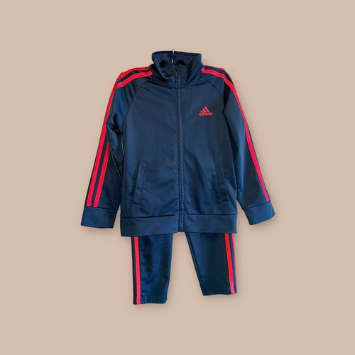 Little Boys Adidas Track Suit. Black/red. size 5. GUC. eBay
