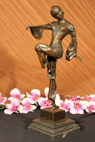 Bronze Marble Base Statue Dancer Vintage Theatre Signed Chiparus Drama Opera Art - Picture 12 of 12