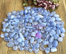 Wholesale Lot 1 Lb Natural Blue Chalcedony Mini Tumble Healing Energy