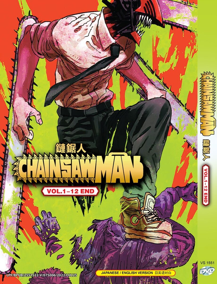 DVD ANIME CHAINSAW MAN VOL.1-12 END ENGLISH DUBBED REGION ALL FREE SHIPPING