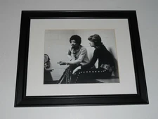Framed Jimi Hendrix / Mick Jagger Backstage '69 B/W Print Rolling Stones 14"x17"