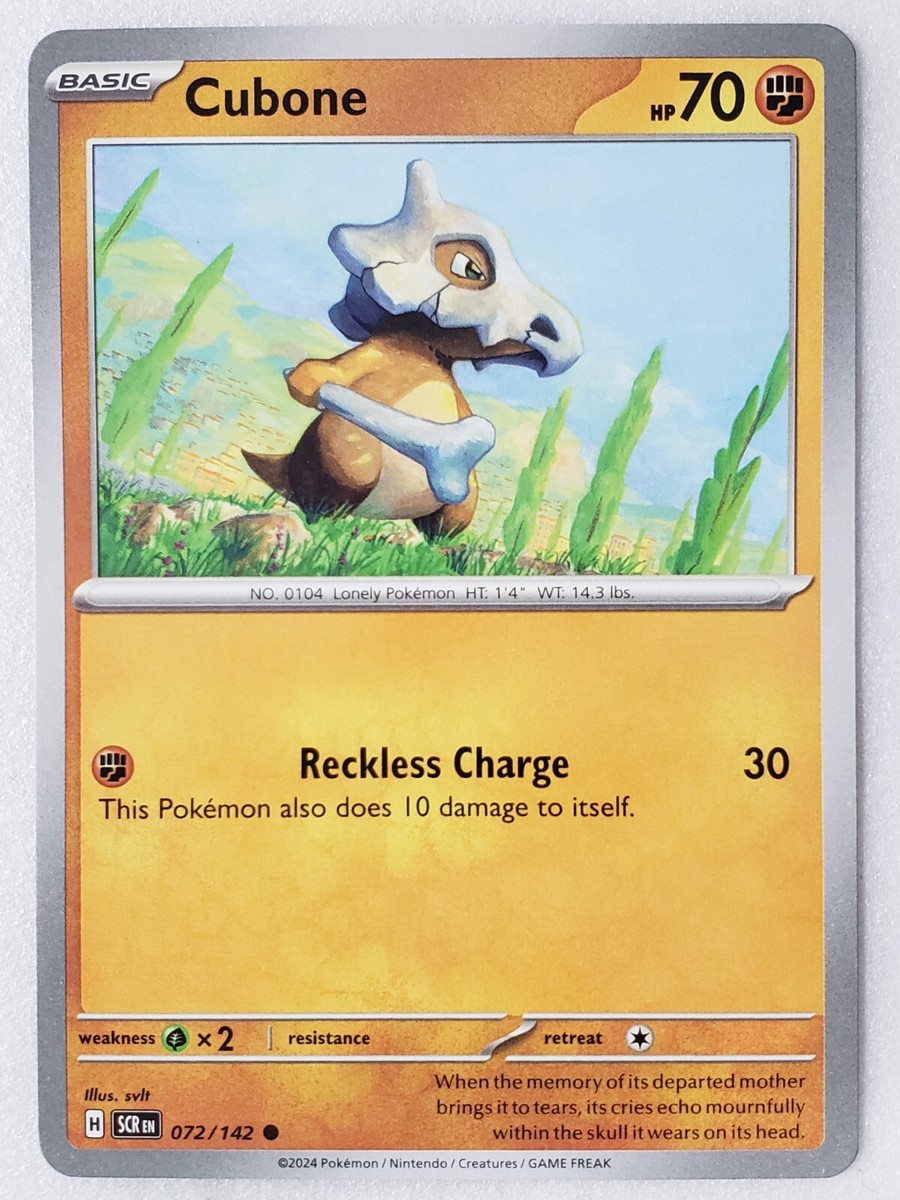 Cubone 072/142 NM / M - Stellar Crown Pokemon Card - $2 Combined