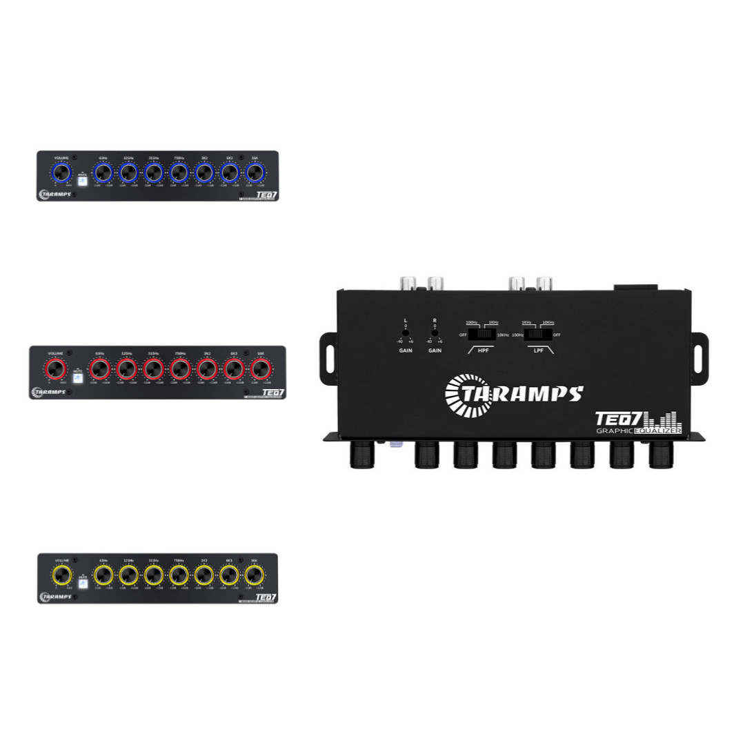 Taramps TEQ 7 Stereo 7-Band Graphic Equalizer RCA Input 2 Channels