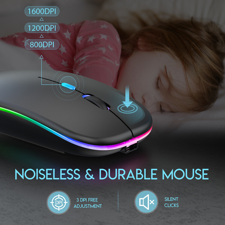 Whisper Quiet Gaming Mouse Perfect for Girls and Laptops