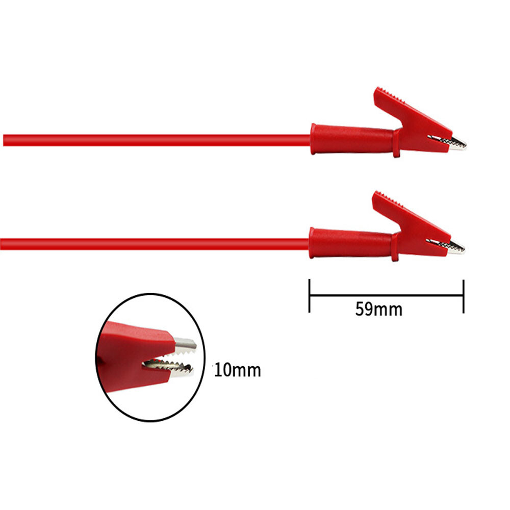 Uxcell 10 Pcs Red Alligator Clip Test Leads - Battery Clamp Connectors