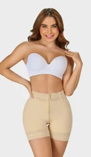 Fajas Colombianas MYD M&D STA3722 SHORT FULLY ZIP for buttocks and abdomen