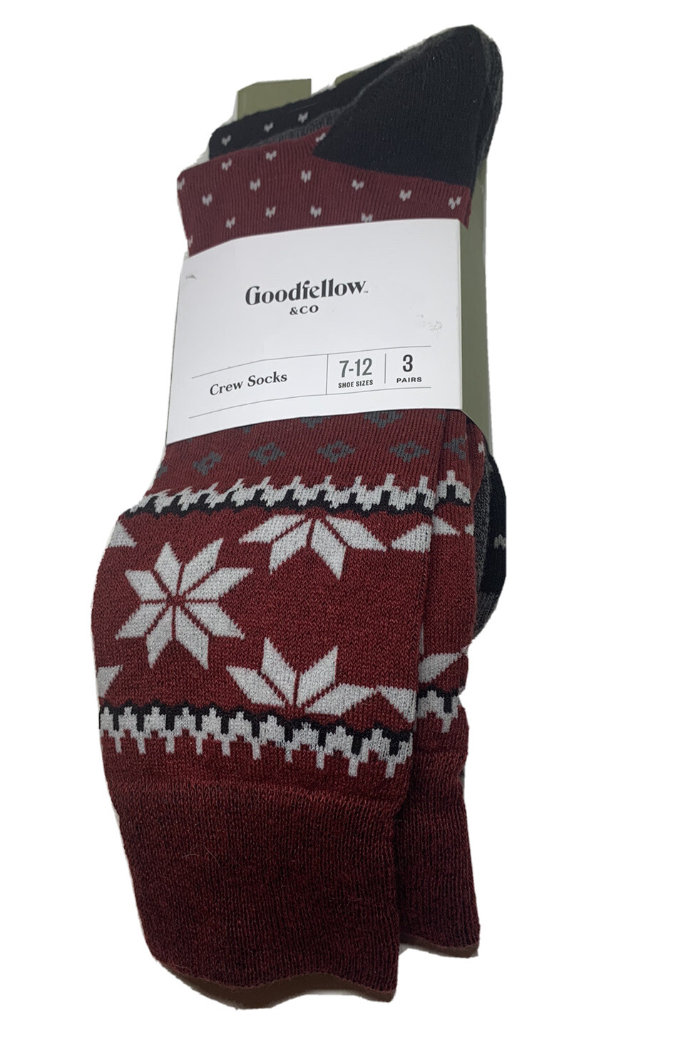 Mens Goodfellow Co 3pk Crew Socks Deep Red Black gray Shoe Size 7 12 Mens Goodfellow Co 3pk Crew Socks Deep Red Black gray Shoe Size 7 12