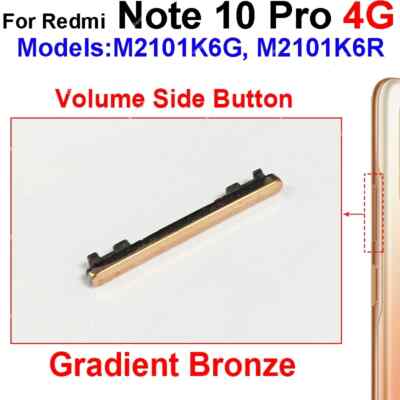 2pcs Volume Button Side keys Repair Spare For Xiaomi Redmi Note 10 10s 10T Pro