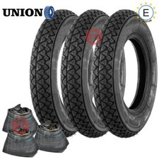 KIT 3 GOMME UNION PNEUMATICI 3.00.10 + CAMERA D'ARIA VESPA 50 D'EPOCA