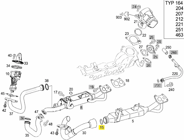 Mercedes OM642 EGR Cooler to Front Pipe O Ring A0149974945 EXACT 