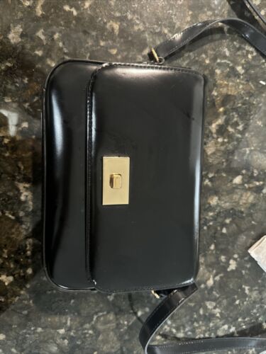 J.Crew Womens $198 Edie Italian Leather Bag Black BP508 Purse - Afbeelding 1 van 7