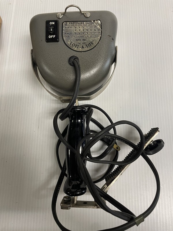 Vintage Arel #100 Lott-A-Lite Movie Flood Lamp w/GE Uniflood Bulb *Tested-Works*