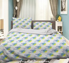 3D Animals Birds Pattern Blue Quilt Cover Set Duvet Cover Bedding Pillowcases