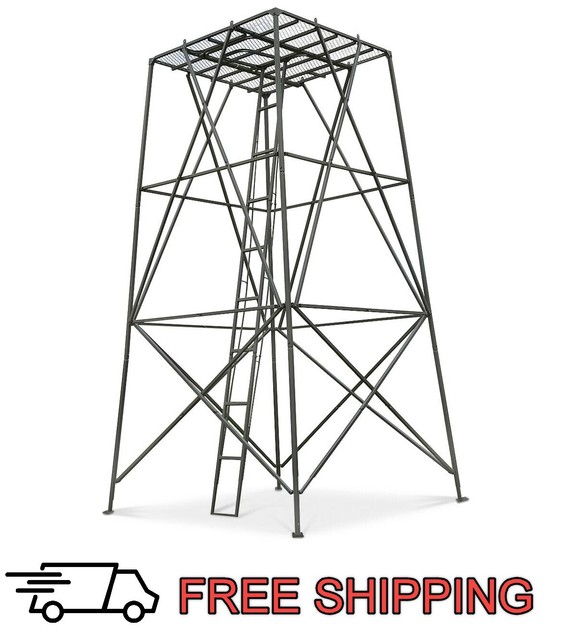 Landmark All Season 10 Ft Hunting Tower Stand Blind Ladder