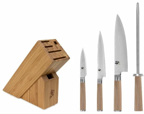 Shun Classic Blonde 5 Piece Starter Block Knife Set DMS0540W NEW