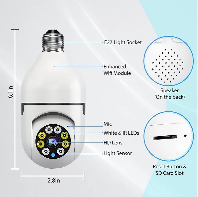 Light Bulb Smart Bulb 360 Security Camera eBay