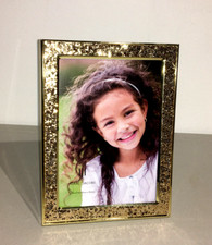 ISAAC JACOBS 5"x7" GOLD COLORED GLITTER BORDER PHOTO FRAME NEW 