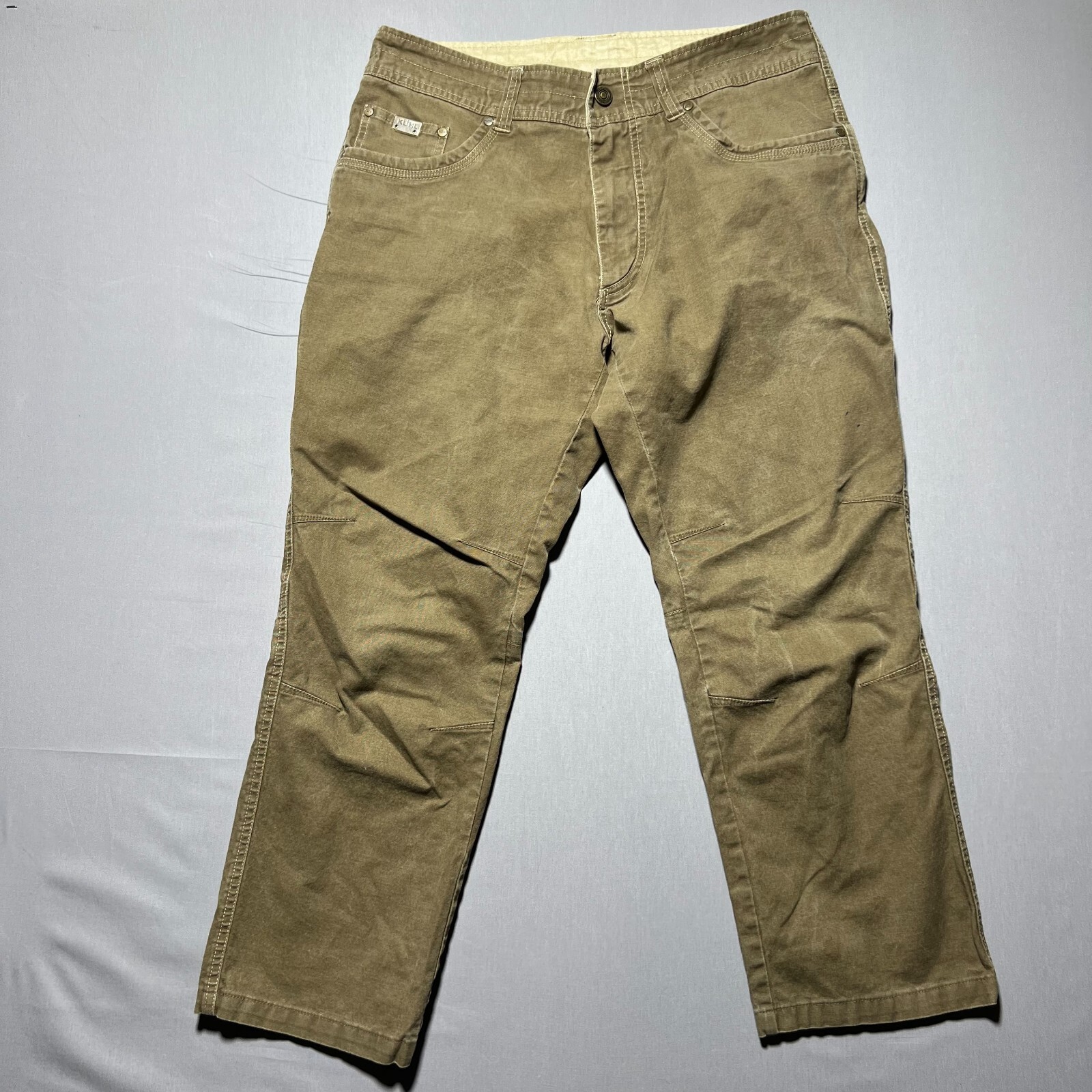 Kuhl Kanvus Patina Dye Mens Khaki Hiking Jeans 34x26