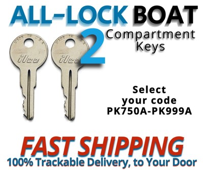 All-Lock Boat Keys Storage Compartment Key cut to your code PK750A-PK999A