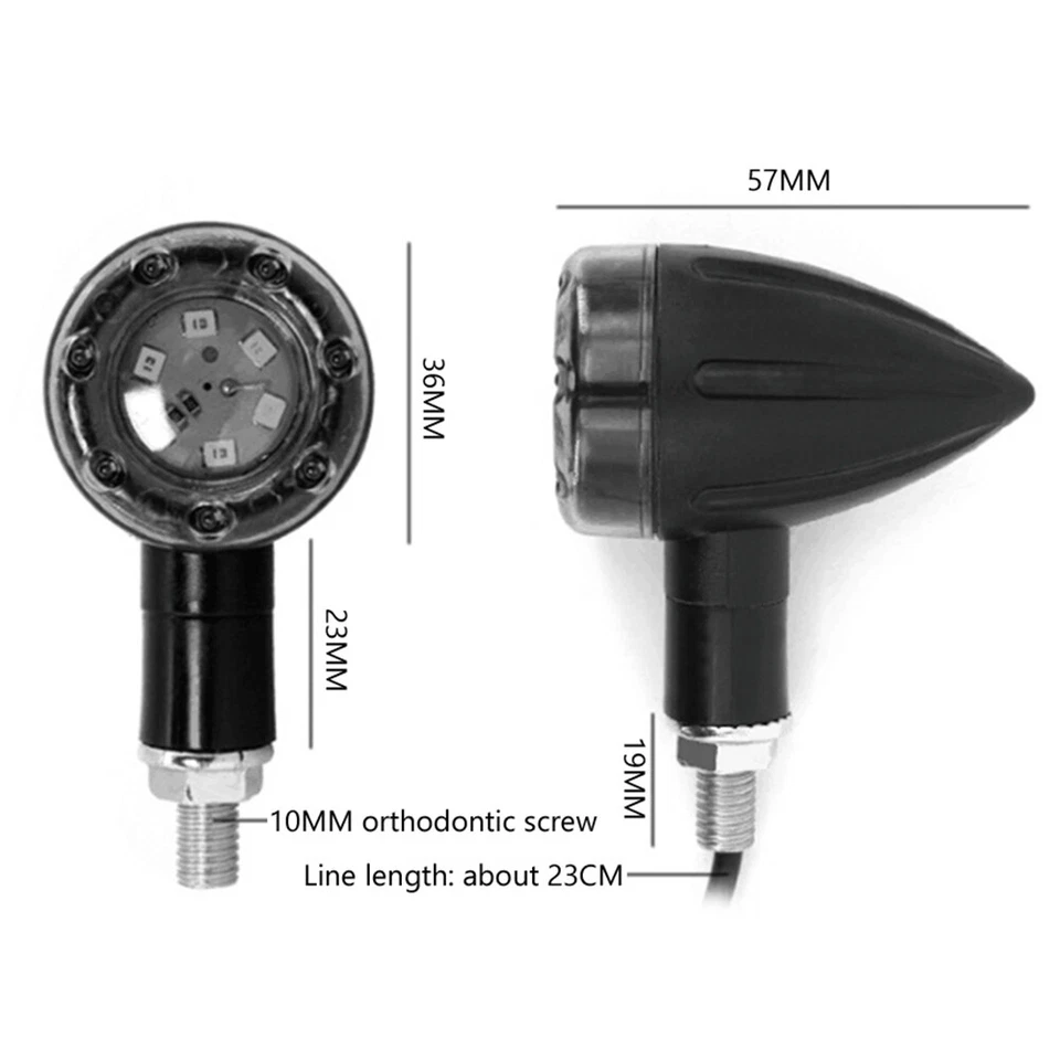 4x Luces intermitentes LED intermitentes de señal de giro para motocicleta Yamaha V Star 250 950 650 1100 Foto 4 de 4