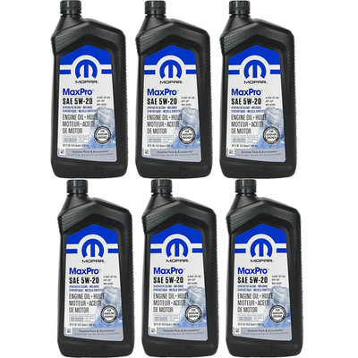 Mopar 68518202-AA MaxPro Syn Blend 5W-20 SAE Motor Oil for Jeep Dodge -6 Quarts