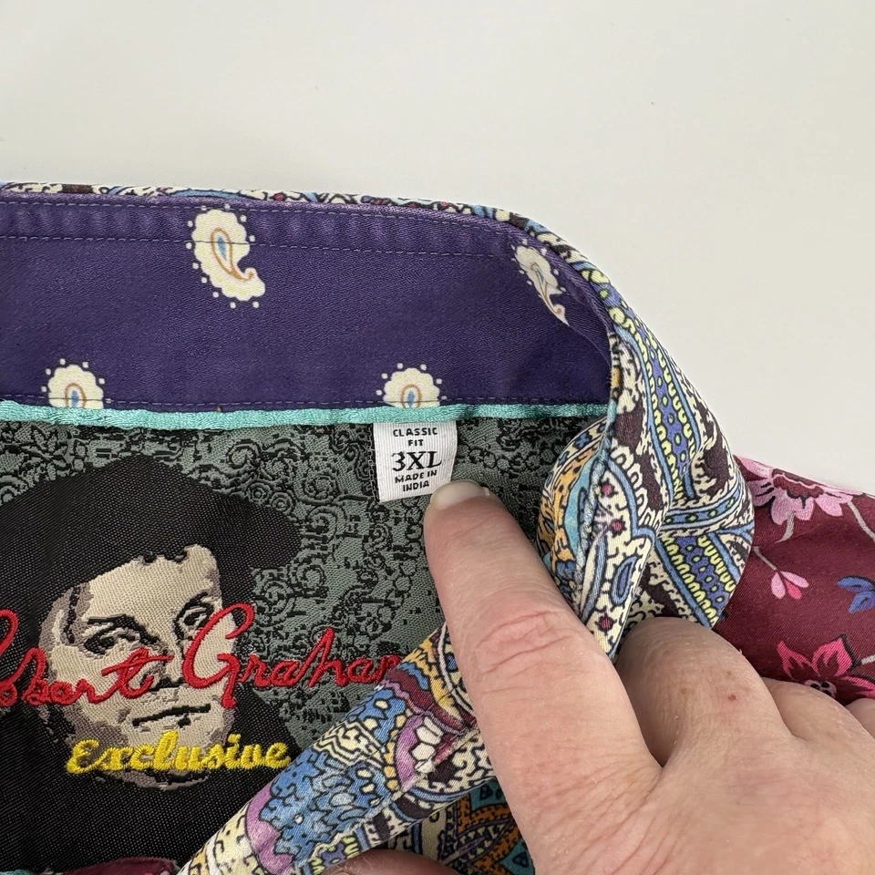 Robert Graham Exclusive Long Sleeve Button Up Paisley Shirt Size 3XL - Image 4 of 4