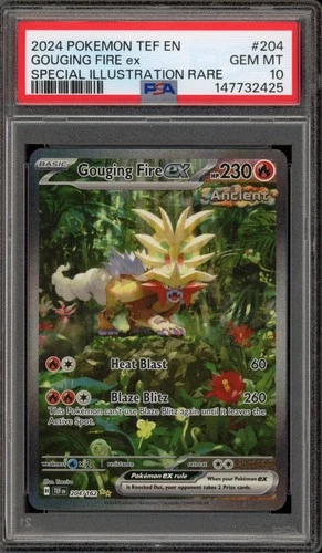Pokemon Gouging Fire ex Temporal Forces Special Illustration Rare #204 PSA 10