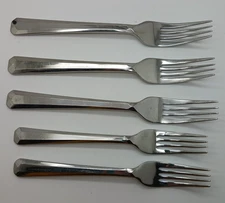 Set 3 Oneida Chroma-Mandolina Stainless Dinner Forks + 2 Salad Forks Free Ship!