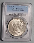 1934-D Silver Peace Dollar $1 - PCGS Cleaned AU Detail