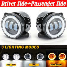Pair 4led Fog Lights Halo Front Bumper Driving Lamps For Jeep Wrangler Jk Jl Pair 4led Fog Lights Halo Front Bumper Driving Lamps For Jeep Wrangler Jk Jl