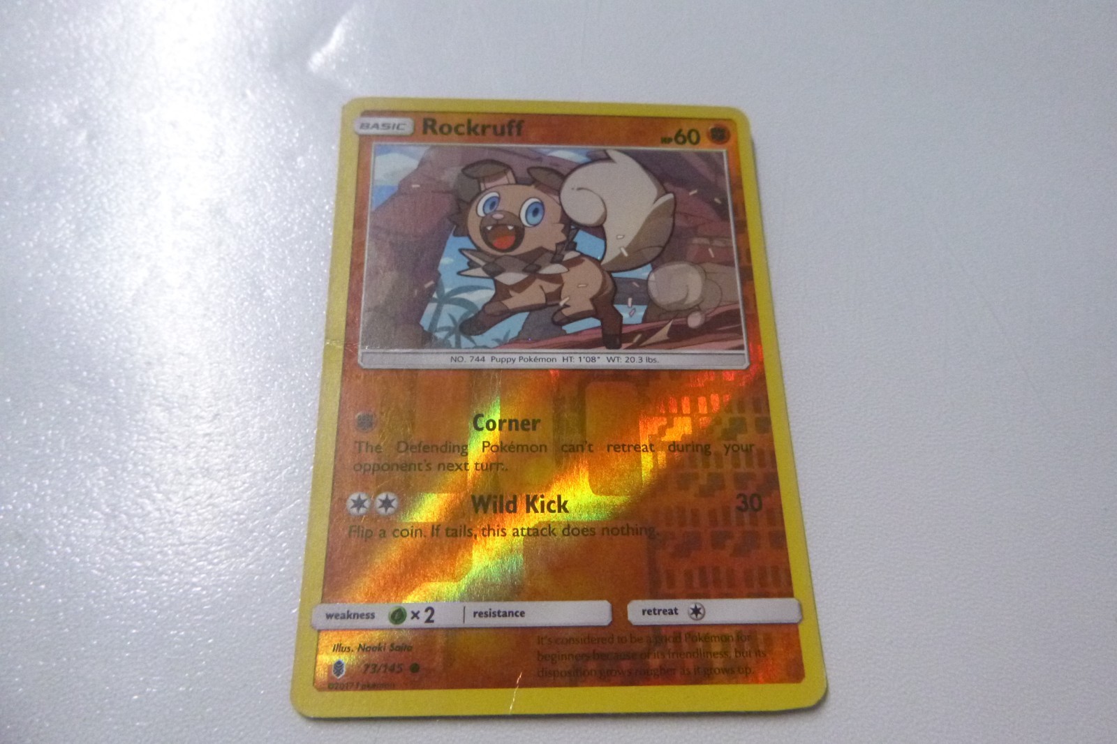 Pokemon Card S&M Guardians Rising Rockruff Holo 73/145