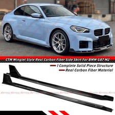 For 2023-26 Bmw G87 M2 Ctm Winglet Style Real Carbon Fiber Side Skirt Extension