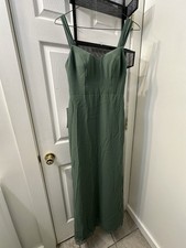 Azazie dark sage green bridesmaid dress size 6