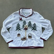 Vintage Y2K Christopher and Banks Rustic Christmas Birdhouse Trees Cardinal 1X