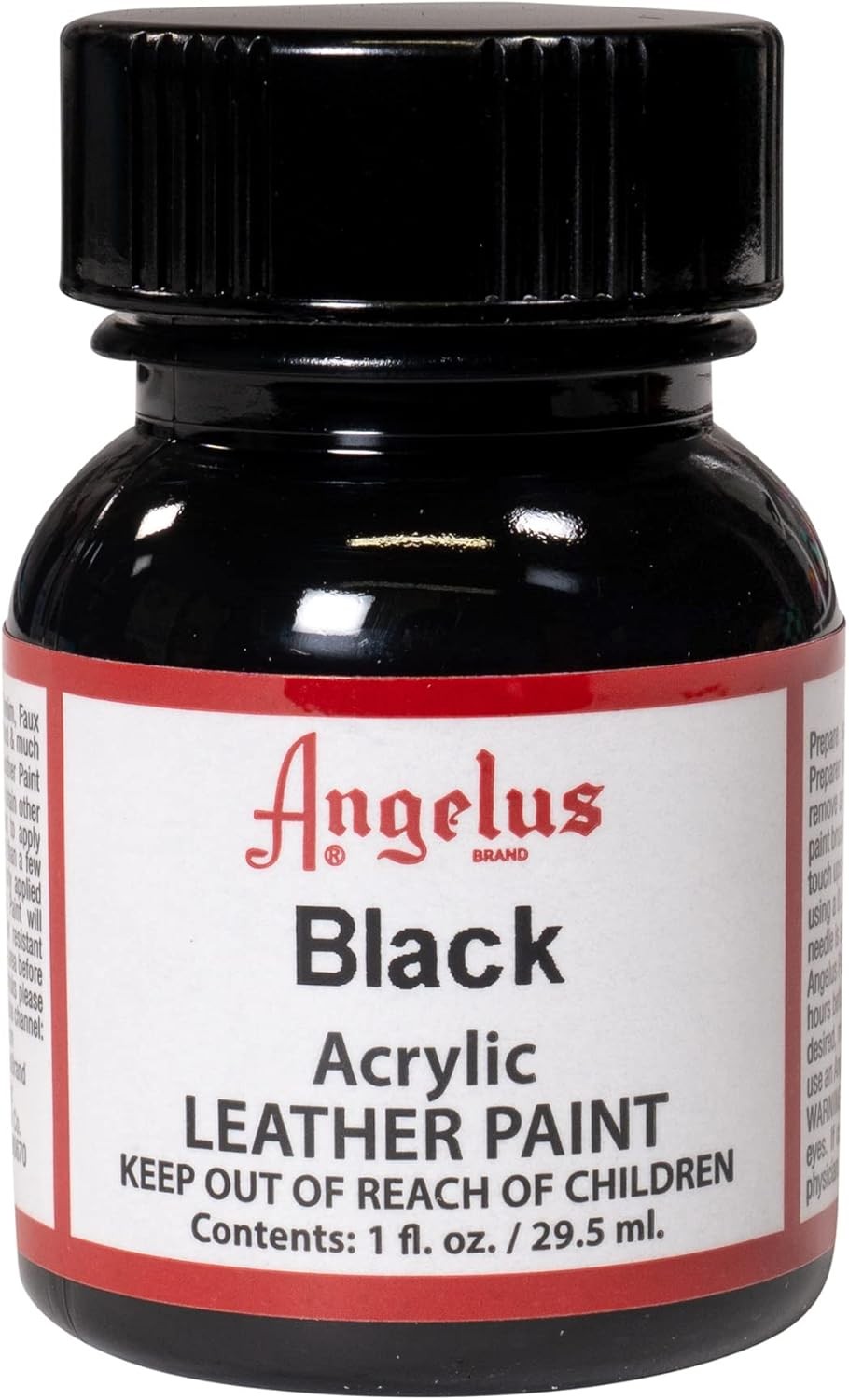 Angelus Acrylic Leather Paint For Shoes, Sneakers, 1 Fl Oz (Pack of 1), Black 