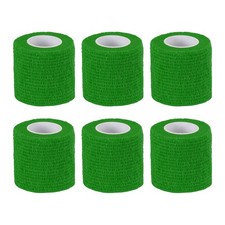 6Pcs 2" x 177" Self Adhesive Bandage Wrap Elastic Self Tape Emerald Green