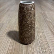 VEB Kunstporzellan Ilmenau 70er Jahre Vase DDR Porzellan Braun Muschelmuster