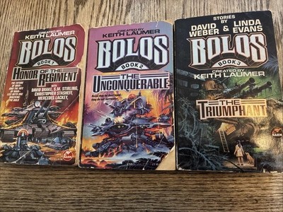 Bolos Keith Laumer Lot Of 3 Books, Book 1, 2, 3 BAEN Books Paperback.