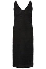 Studio Untold Damen große Größen Netzkleid Midilänge Loose Fit V Ausschnitt