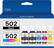 Compatible 502 Ink Refill Bottle Use for ET-2850 ET-3830 ET-3850 - 5 Packs