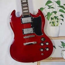 SG Red electric guitar HH pickup rosewood fingerboard silver hardware