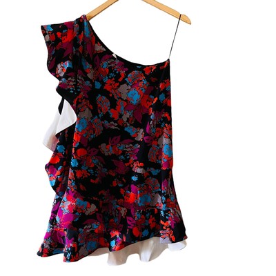 Givenchy Silk Floral One Shoulder Dress Size EU 40 Multicolored 