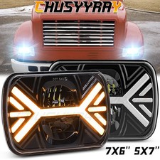 7x6"inch LED Headlights Hi-Lo DRL Sealed 5X7" For International 4700 4900 8100