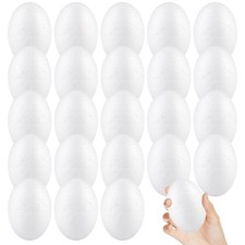 50Pcs Reusable White Plastic Eggs for DIY Easter Egg Crafts Projects