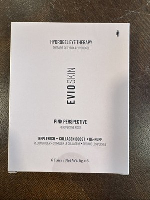 EVIO Skin Pink Perspective Hydrogel Eye Therapy 6 Pairs Collagen De-Puff New