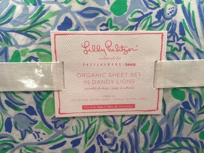 NIP New Lilly Pulitzer / Pottery Barn Dandy Lion ORGANIC TWIN